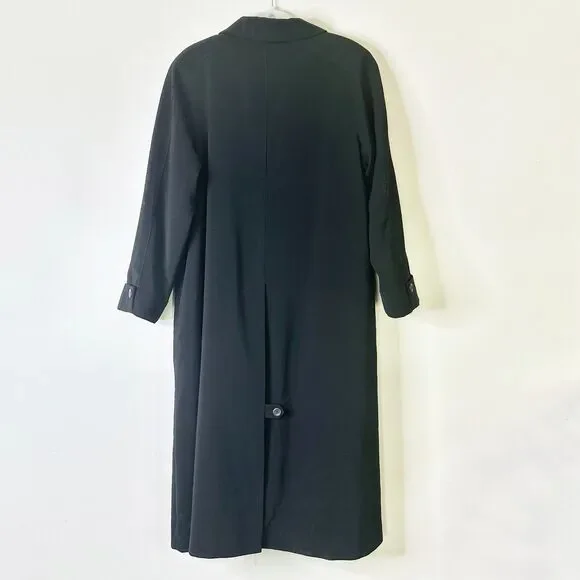 FLEET STREET Coat Women 14 P Black Trench Vintage Overcoat Removable Zip Lining - Picture 2 of 15